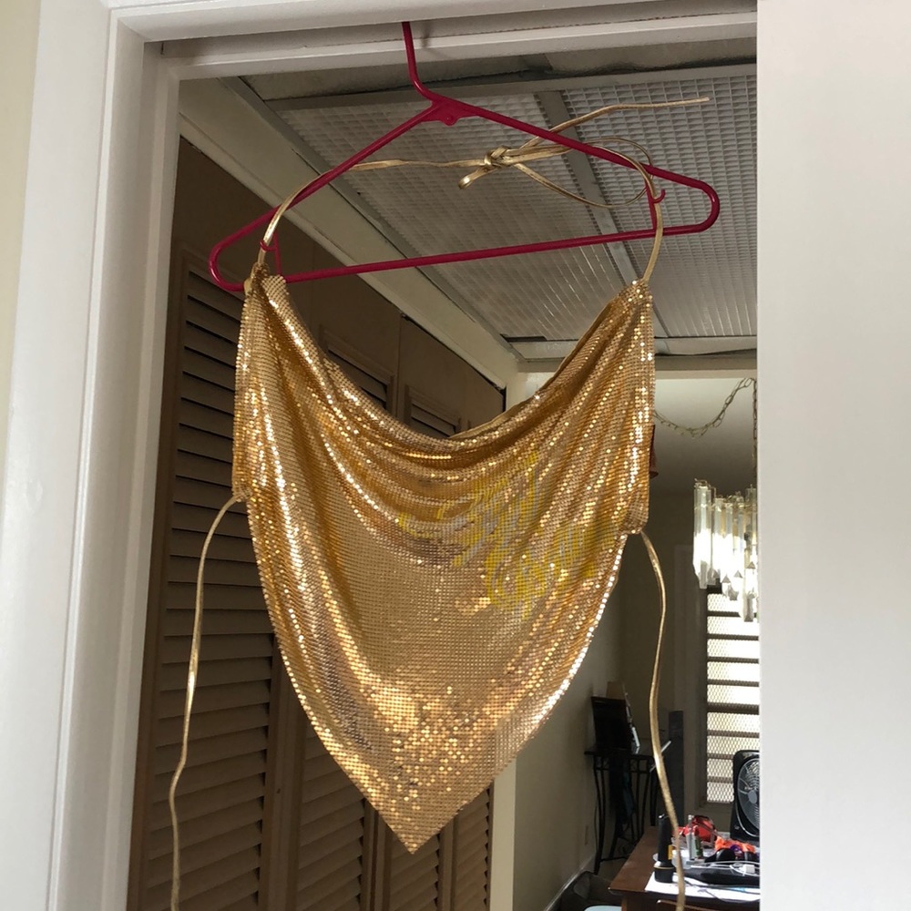 Sexy gold halter top
